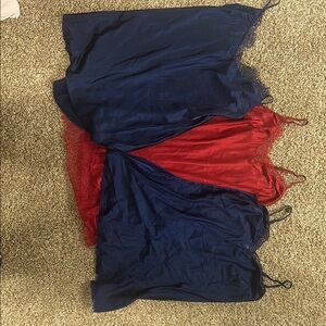 Victoria's Secret Navy and Red Chemises
